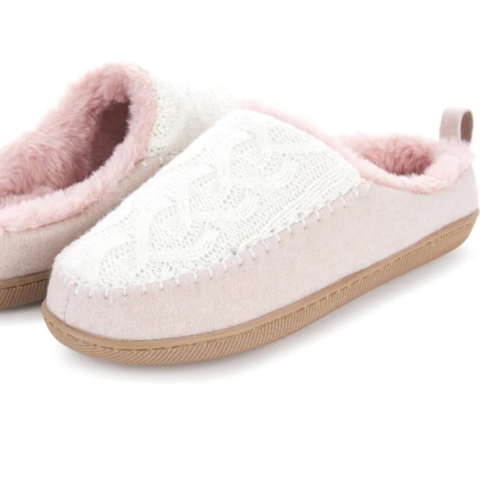 Floopi Tori Cable Knit Faux Shearling Slipper